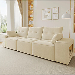 Acheter STILVORA Canapé 3 places 229,5/78/84 cm beige en velours avec rangements