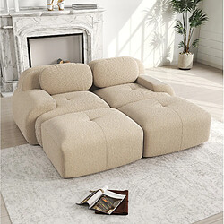 Acheter STILVORA Canapé 2 places beige en velours côtelé sans cadre modulable