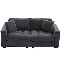 STILVORA Canapé 2 places 180 cm gris fonce en chenille avec rangement pas cher