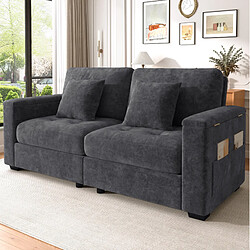 Acheter STILVORA Canapé 2 places 180 cm gris fonce en chenille avec rangement