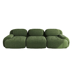 STILVORA Canapé d’angle modulable vert en velours côtelé sans montage pas cher