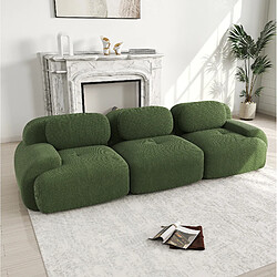 Acheter STILVORA Canapé d’angle modulable vert en velours côtelé sans montage