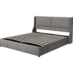 Acheter Lit Coffre 180x200 cm Modenvie - rangement hydraulique - Velours - Gris