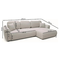 Acheter SELSEY - Canapé d'angle Olido – velours beige