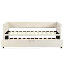 Acheter Canapé-lit gigogne Modenvie 90x200 cm extensible avec sommier - Beige