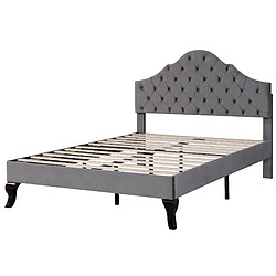 Acheter Lit Double Modenvie 140x200 cm - sommier a lattes - tete de lit capitonnee
