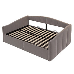 Acheter Canapé-lit coffre 140x200 cm - Modenvie - rangement hydraulique - velours gris