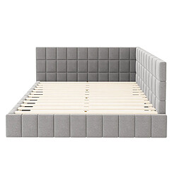 Acheter Lit Banquette 160x200 cm Modenvie sommier inclus en tissu gris