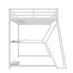 Acheter Lit Mezzanine 90x200 cm Modenvie avec bureau, LED et USB - Blanc