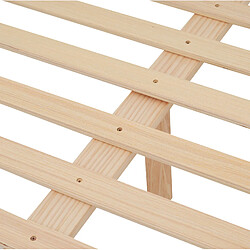 Lit Double Modenvie 140x200 cm avec sommier 15 lattes, blanc et naturel pas cher