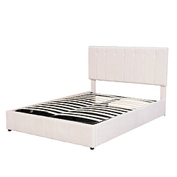 Acheter Lit Coffre 140x200 cm Modenvie rangement hydraulique Creme blanc