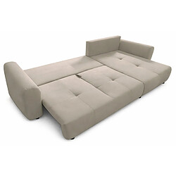 Avis SELSEY - Canapé d'angle Olido – velours beige