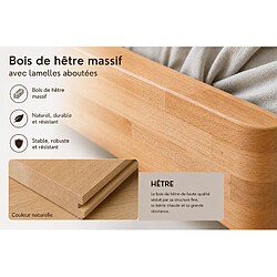 Visby Lit flottant en hêtre massif LENA FLAT / 200x200 cm, couleur naturelle pas cher