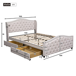 Avis Lit Coffre Modenvie 160x200 cm blanc en PU avec rangement et sommier
