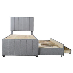 Lit Enfant Modenvie 90x200 cm avec lit tiroir et rangement - Gris pas cher