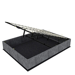 Acheter Lit Double 140x200 cm - Modenvie - structure stable en tissu gris