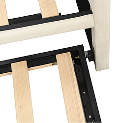 Canapé-lit gigogne Modenvie 90x200 cm extensible avec sommier - Beige pas cher