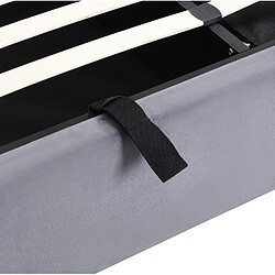 Lit Coffre 160x200 cm - Modenvie - 3 tiroirs et tête de lit - Gris pas cher