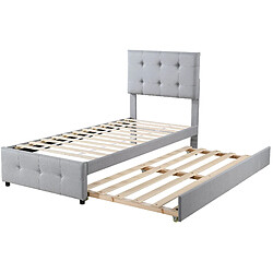 Acheter Lit Enfant 90x200 cm - Modenvie - lit extensible avec tete de lit reglable - Gris