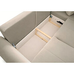 SELSEY - Canapé d'angle Olido – velours beige pas cher