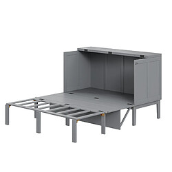 Acheter Lit Escamotable Vertical Modenvie 140x200 cm, rangement, gris