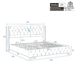 Avis Lit Double 180x200 cm Modenvie sommier inclus Beige