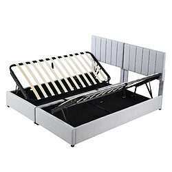 Acheter Lit Coffre 180x200 cm - Modenvie - rangement hydraulique en tissu - Gris