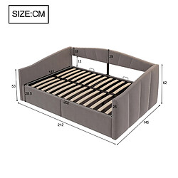 Avis Canapé-lit coffre 140x200 cm - Modenvie - rangement hydraulique - velours gris