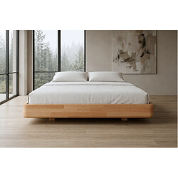 Acheter Visby Lit flottant en hêtre massif LENA FLAT / 200x200 cm, couleur naturelle