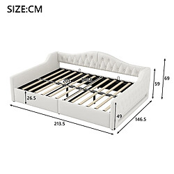Avis Lit Banquette 140x200 cm Modenvie avec rangement et LED - Beige