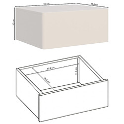 SELSEY - Table de chevet suspendue Olio – 50 cm – Blanc pas cher