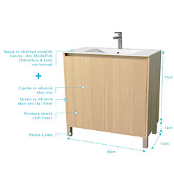 Acheter Aurlane Meuble salle de bain 80 cm