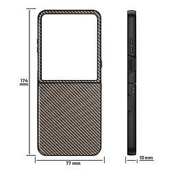 Avizar Coque pour Motorola Razr 70 Ultra Effet Fibres de Carbone Rigide Beige pas cher