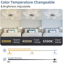 Avis ByteLike Plafonnier ventilateur blanc à 6 pétales design moderne