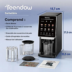 Machine à Glace TEENDOW Sorbetière 10-en-1 - 8 programmes Capacité 500ml Jusqu'à 1,5L 200w pas cher