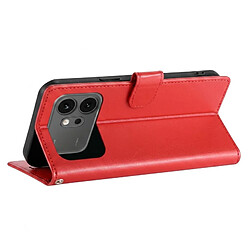 Acheter Avizar Étui Portefeuille pour Honor 600 Motif Floral avec Support Video Rouge