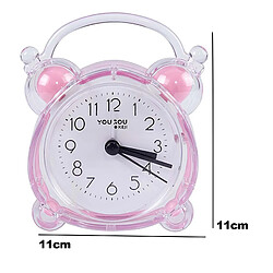 Avizar Réveil de Table Analogique à Quartz pour Chambre avec Double Cloche Rose clair pas cher