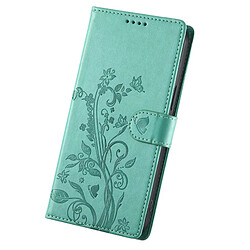 Avis Avizar Étui Portefeuille pour Honor 600 Motif Floral avec Support Video Vert d'eau