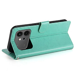 Acheter Avizar Étui Portefeuille pour Honor 600 Motif Floral avec Support Video Vert d'eau