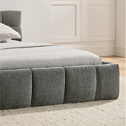 Acheter MIVRAY Lit adulte 160x200 cm lit double, structure renforcée, Tissu, Gris foncé