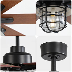 STILVORA Ventilateur de plafond 167,6 cm noir en MDF avec éclairage E27 réversible pas cher
