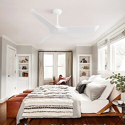 STILVORA Ventilateur de plafond 96,5 cm blanc en ABS avec moteur réversible et télécommande pas cher