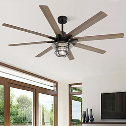 Acheter STILVORA Ventilateur de plafond 167,6 cm noir en MDF avec éclairage E27 réversible