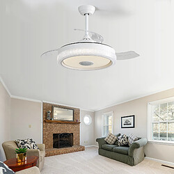 Avis STILVORA Ventilateur de plafond 106,7 cm blanc en PC avec LED RGB et moteur DC