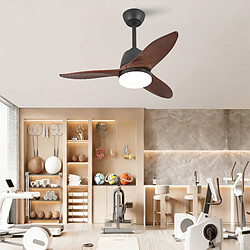 Acheter STILVORA Ventilateur de plafond 91,4 cm noir et noyer foncé en bois massif avec LED dimmable