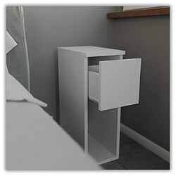 Stiv-Meubles Table de chevet Blanche, étroite 20 cm, petite table de nuit loft compacte pour chambre pas cher
