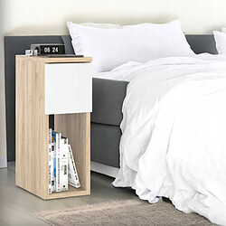 Acheter Stiv-Meubles Table de chevet Chêne Sonoma et blanc mat 20 cm - table de nuit moderne avec tiroir