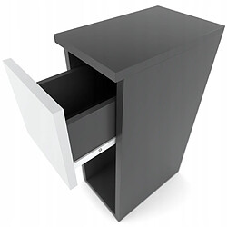 Avis Stiv-Meubles Table de chevet étroite 20 cm, petite table de nuit grise et blanche