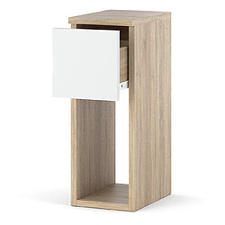 Avis Stiv-Meubles Table de chevet Chêne Sonoma et blanc mat 20 cm - table de nuit moderne avec tiroir