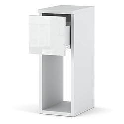 Avis Stiv-Meubles Table de chevet blanc brillant et mat 20 cm - table d'appoint moderne avec tiroir